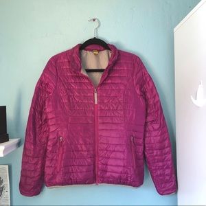 eddie bauer down puffer jacket quilted pink S